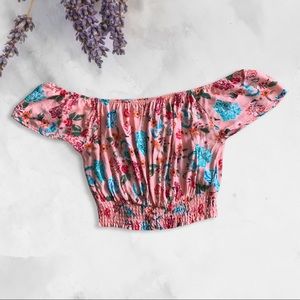 MinkPink off the shoulder Vacation shirt